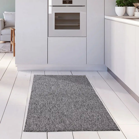 Flex Grey Low Pile Solid Rug - Rugs