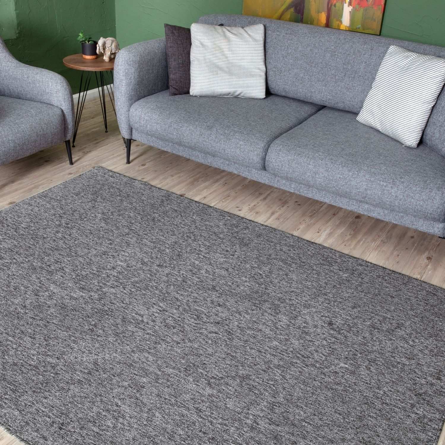 Gray textured low pile area rug flex grey low pile solid rug perfect for modern living spaces