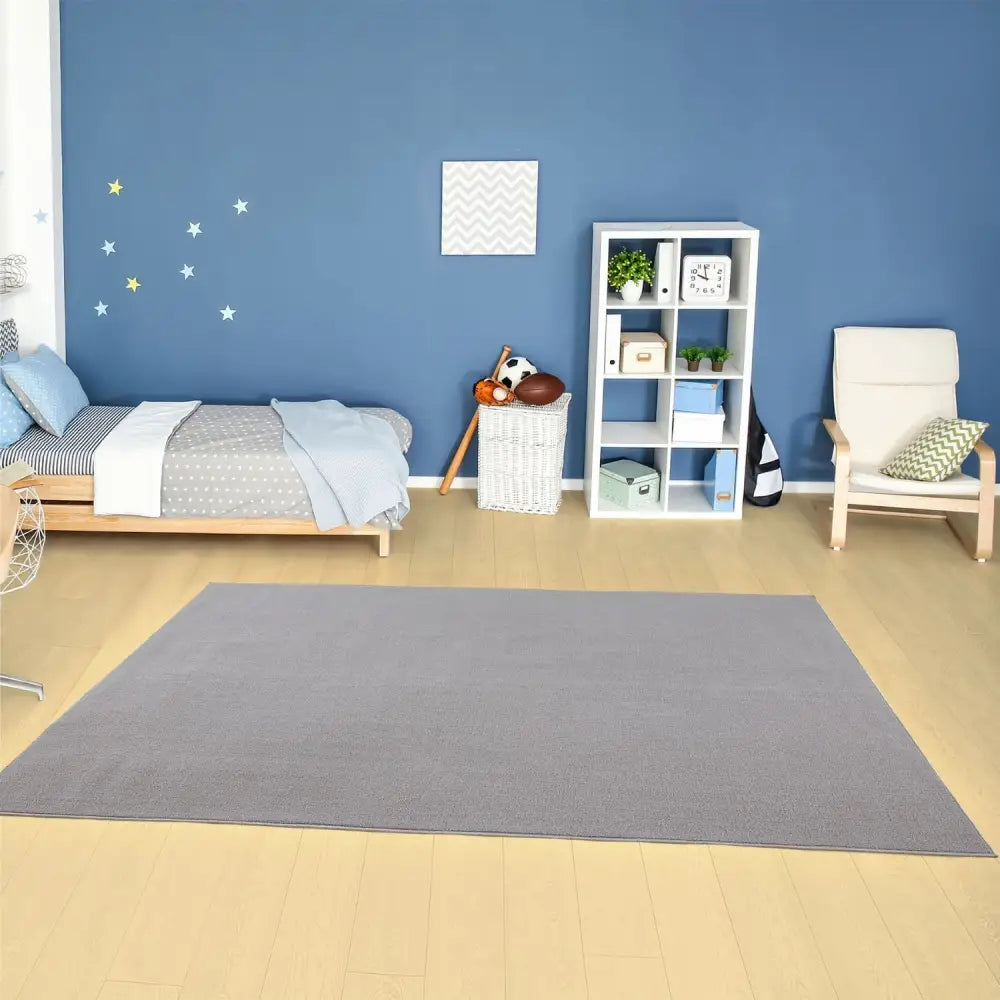 Flex Silver Low Pile Solid Rug - Rugs