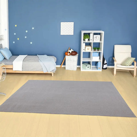 Flex Silver Low Pile Solid Rug - Rugs
