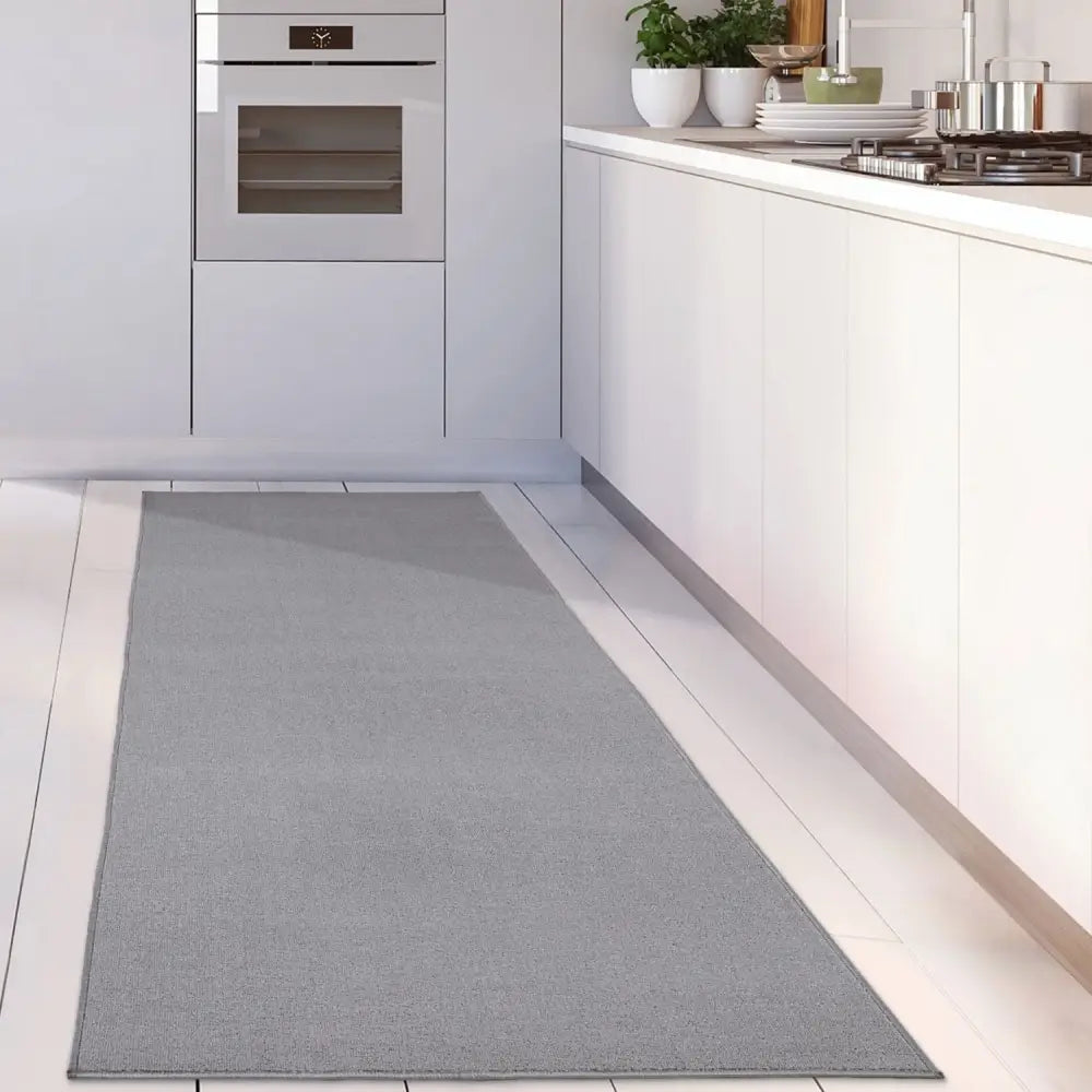 Flex Silver Low Pile Solid Rug - Rugs