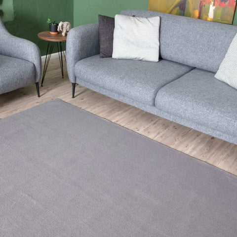Flex Silver Low Pile Solid Rug - Rugs