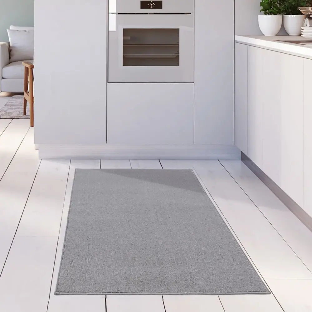 Flex Silver Low Pile Solid Rug - Rugs