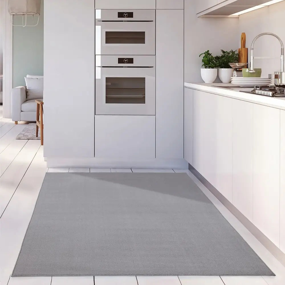 Flex Silver Low Pile Solid Rug - Rugs