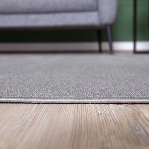 Flex Silver Low Pile Solid Rug - Rugs