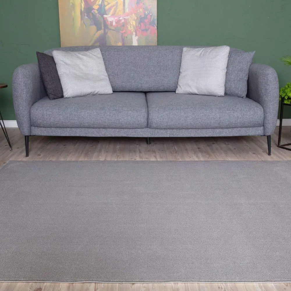 Flex Silver Low Pile Solid Rug - Rugs