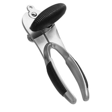Silver flloyd aluminium alloy can opener with black rubberized handles and textured grip for easy use