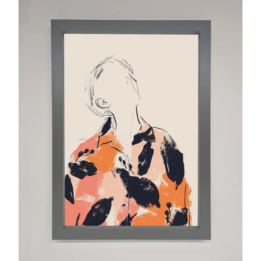 Floral Thinker Framed Wall Art - A3 (29.7 x 42 cm) / Dark Grey - Framed Print