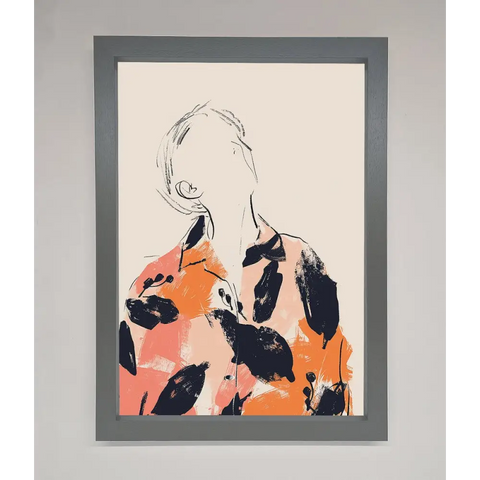 Floral Thinker Framed Wall Art - A3 (29.7 x 42 cm) / Dark Grey - Framed Print