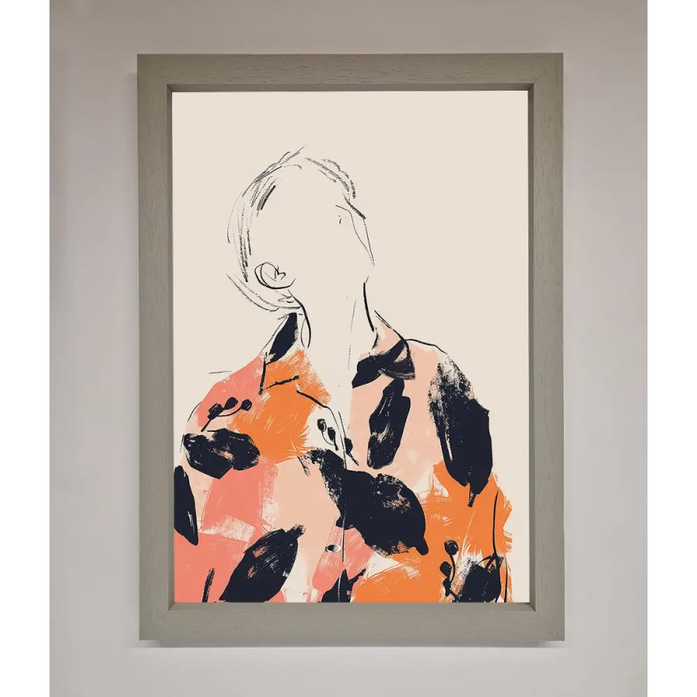 Floral Thinker Framed Wall Art - A3 (29.7 x 42 cm) / Grey - Framed Print