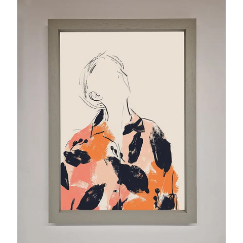 Floral Thinker Framed Wall Art - A3 (29.7 x 42 cm) / Grey - Framed Print