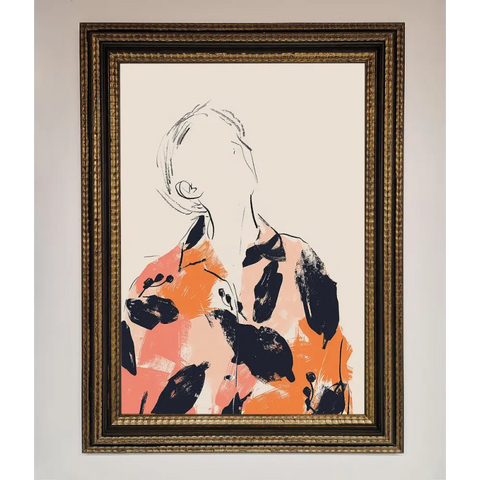 Floral Thinker Framed Wall Art - A3 (29.7 x 42 cm) / Ornate Gold Black - Framed Print