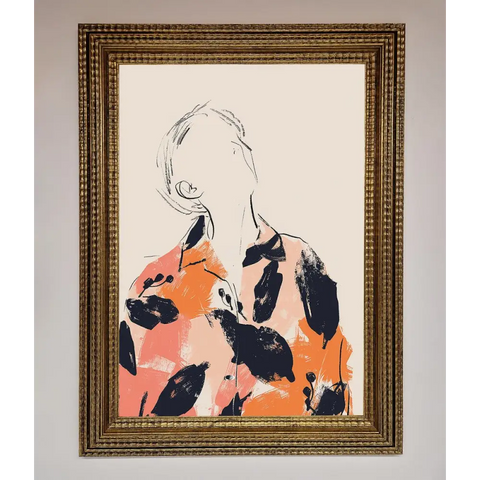 Floral Thinker Framed Wall Art - A3 (29.7 x 42 cm) / Ornate Gold - Framed Print