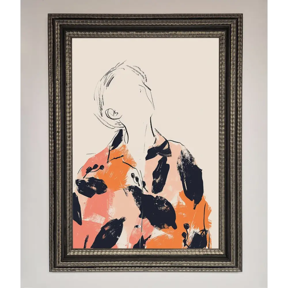 Floral Thinker Framed Wall Art - A3 (29.7 x 42 cm) / Ornate Silver Black - Framed Print