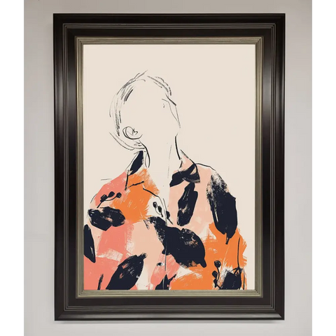 Floral Thinker Framed Wall Art - B0 (100 x 141 cm) / Black Silver - Framed Print