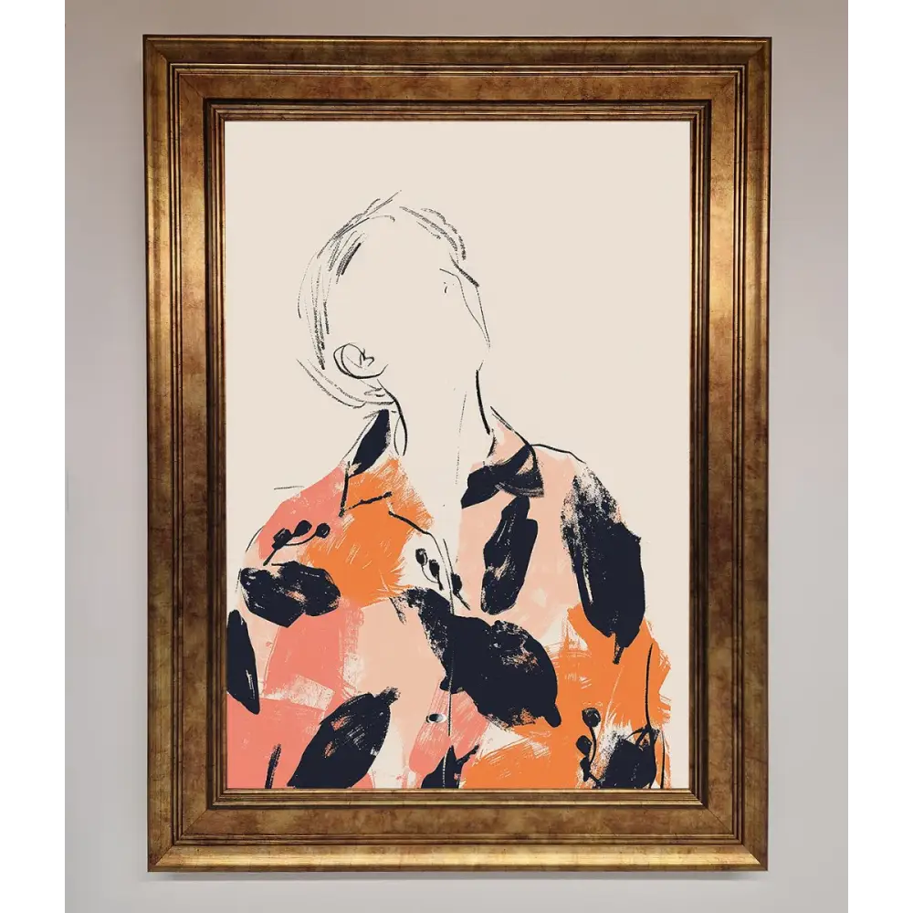 Floral Thinker Framed Wall Art - B0 (100 x 141 cm) / Bronze - Framed Print