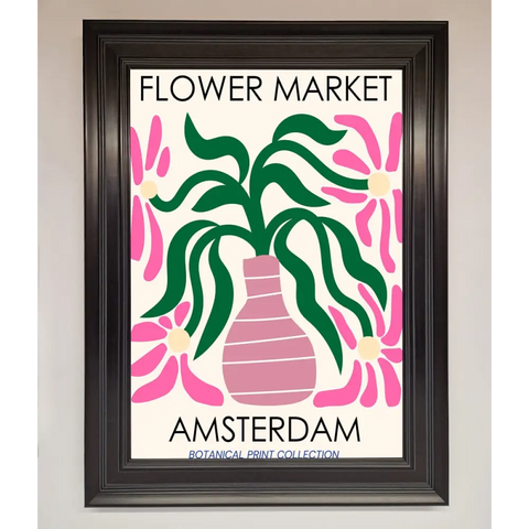 Flower Market Amsterdam Framed Poster - A1 (59.4 x 84.1 cm) / Matt Black - Framed Print