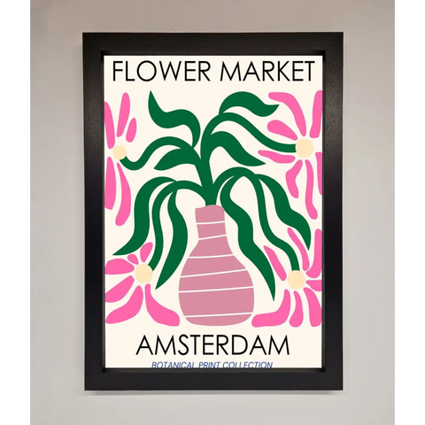 Flower Market Amsterdam Framed Poster - A3 (29.7 x 42 cm) / Black - Framed Print