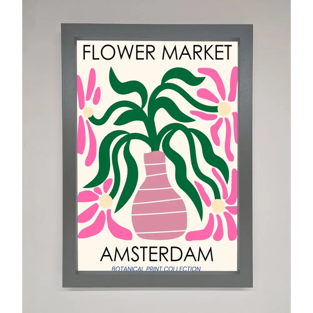 Flower Market Amsterdam Framed Poster - A3 (29.7 x 42 cm) / Dark Grey - Framed Print