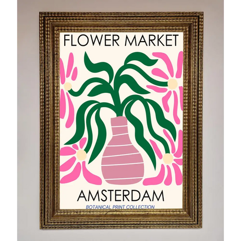 Flower Market Amsterdam Framed Poster - A3 (29.7 x 42 cm) / Ornate Gold - Framed Print