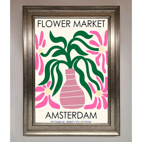 Flower Market Amsterdam Framed Poster - A3 (29.7 x 42 cm) / Silver - Framed Print