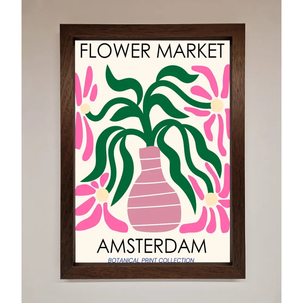 Flower Market Amsterdam Framed Poster - A3 (29.7 x 42 cm) / Walnut - Framed Print
