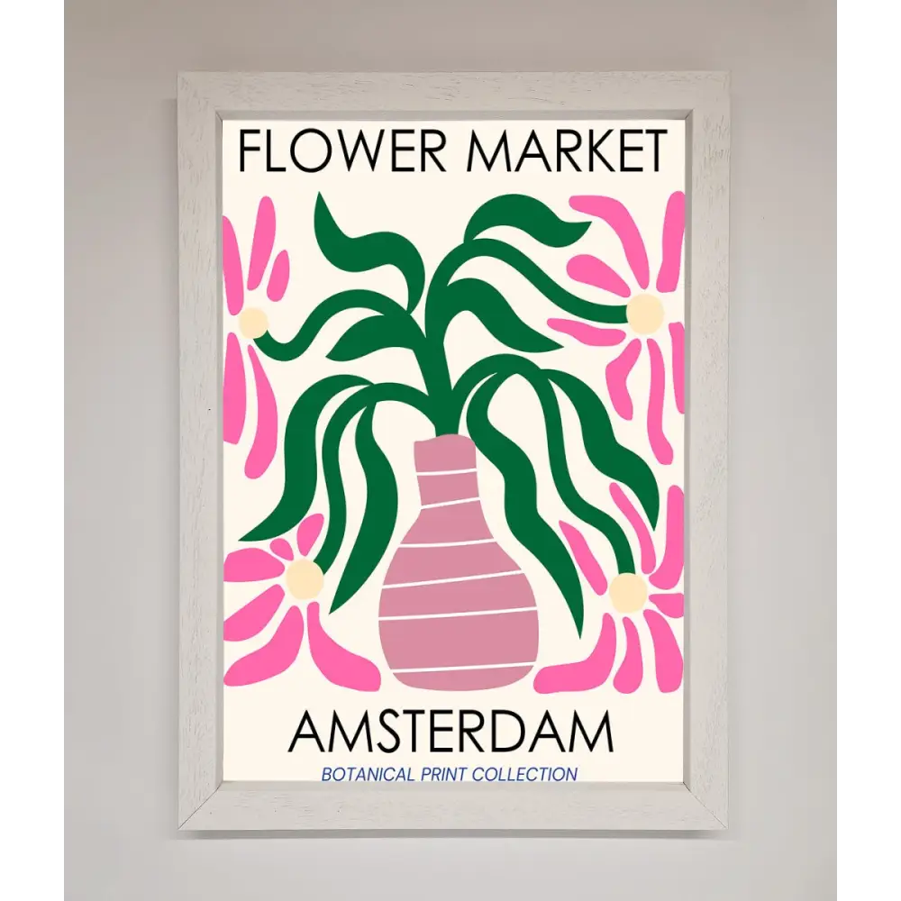 Flower Market Amsterdam Framed Poster - A3 (29.7 x 42 cm) / White - Framed Print