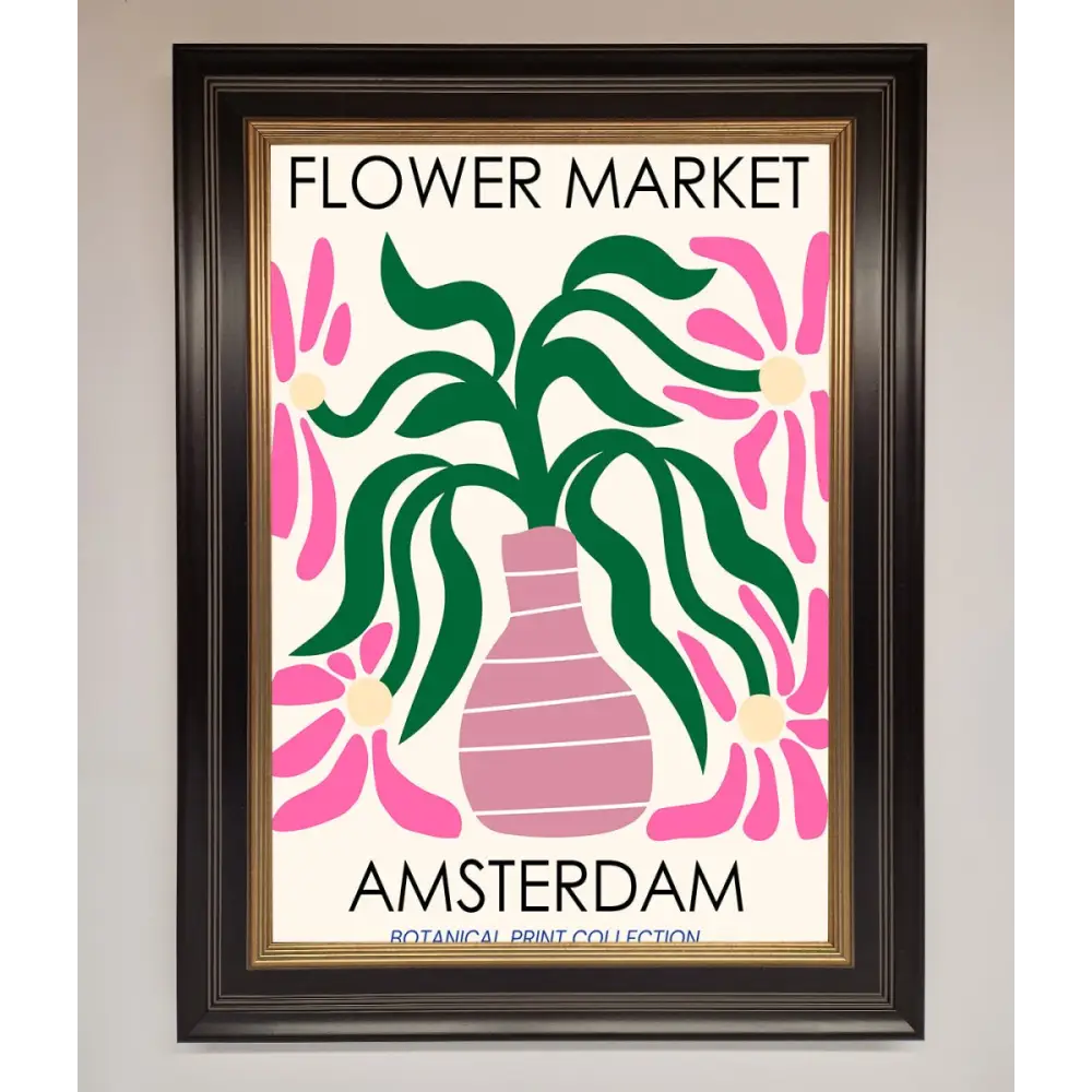Flower Market Amsterdam Framed Poster - B0 (100 x 141 cm) / Black Gold - Framed Print