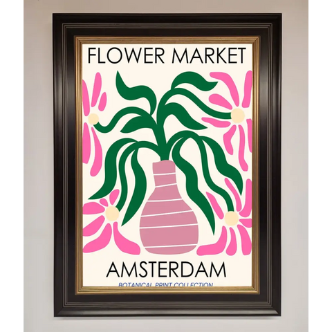Flower Market Amsterdam Framed Poster - B0 (100 x 141 cm) / Black Gold - Framed Print