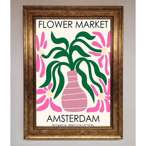 Flower Market Amsterdam Framed Poster - B0 (100 x 141 cm) / Bronze - Framed Print