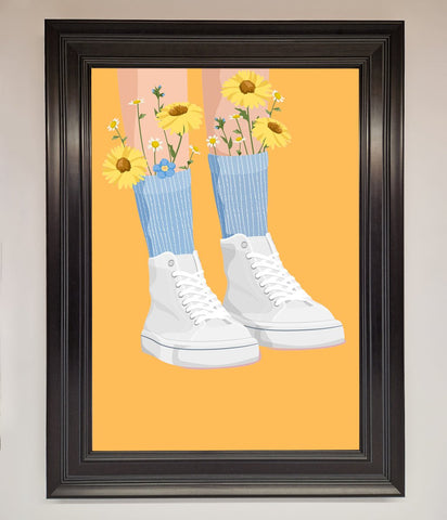 Flowers In Socks Framed Poster