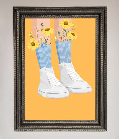 Flowers In Socks Framed Poster