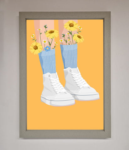 Flowers In Socks Framed Poster