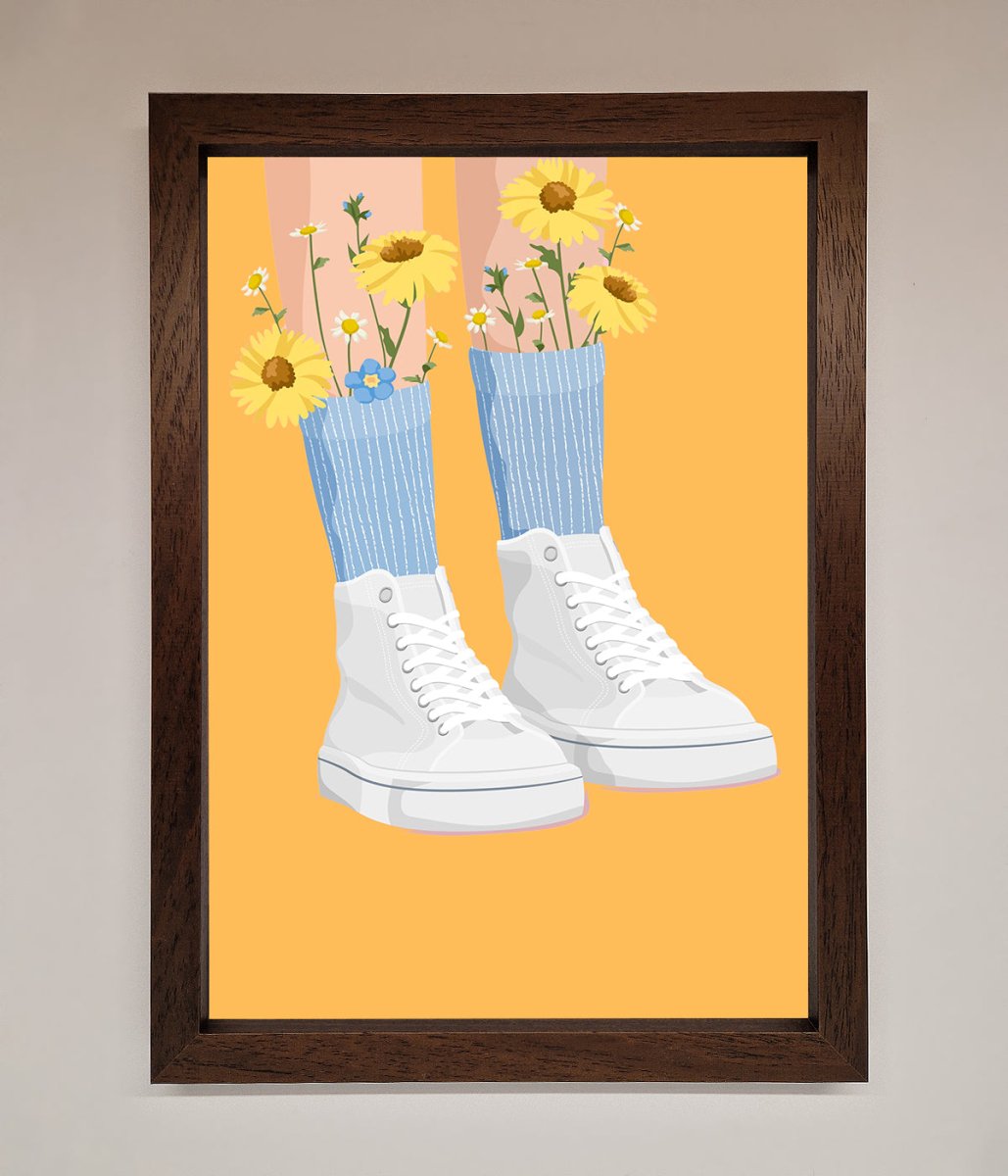 Flowers In Socks Framed Poster