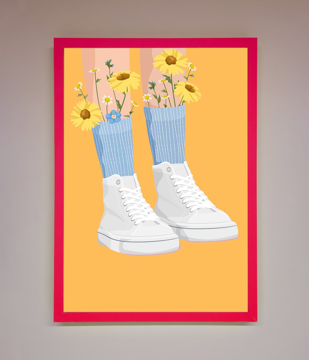 Flowers In Socks Framed Poster