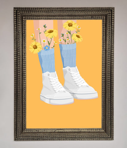 Flowers In Socks Framed Poster
