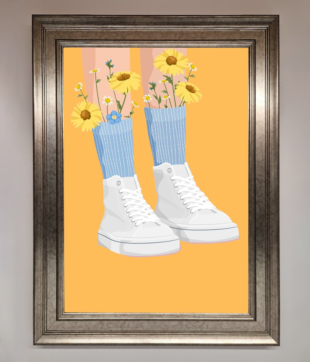 Flowers In Socks Framed Poster