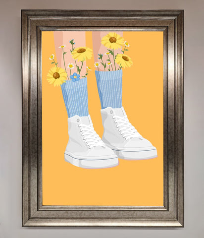 Flowers In Socks Framed Poster