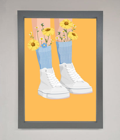 Flowers In Socks Framed Poster
