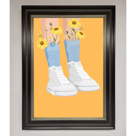 Flowers In Socks Framed Poster - A3 (29.7 x 42 cm) / Black Silver - Framed Print