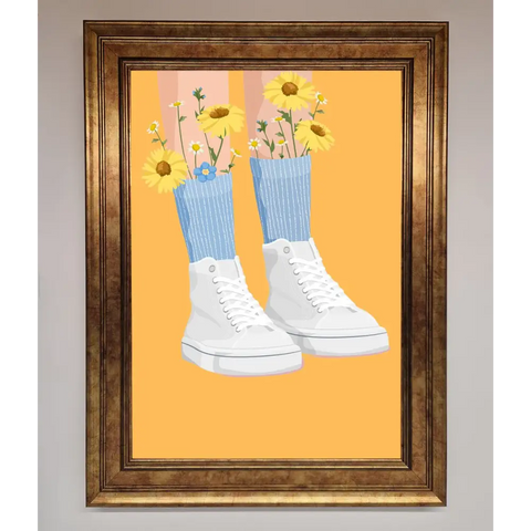 Flowers In Socks Framed Poster - A3 (29.7 x 42 cm) / Bronze - Framed Print