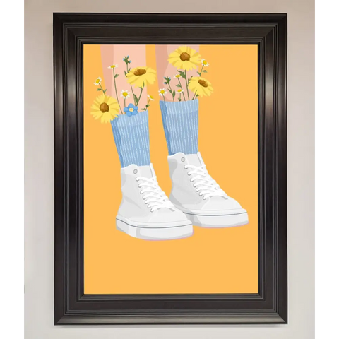 Flowers In Socks Framed Poster - A3 (29.7 x 42 cm) / Matt Black - Framed Print