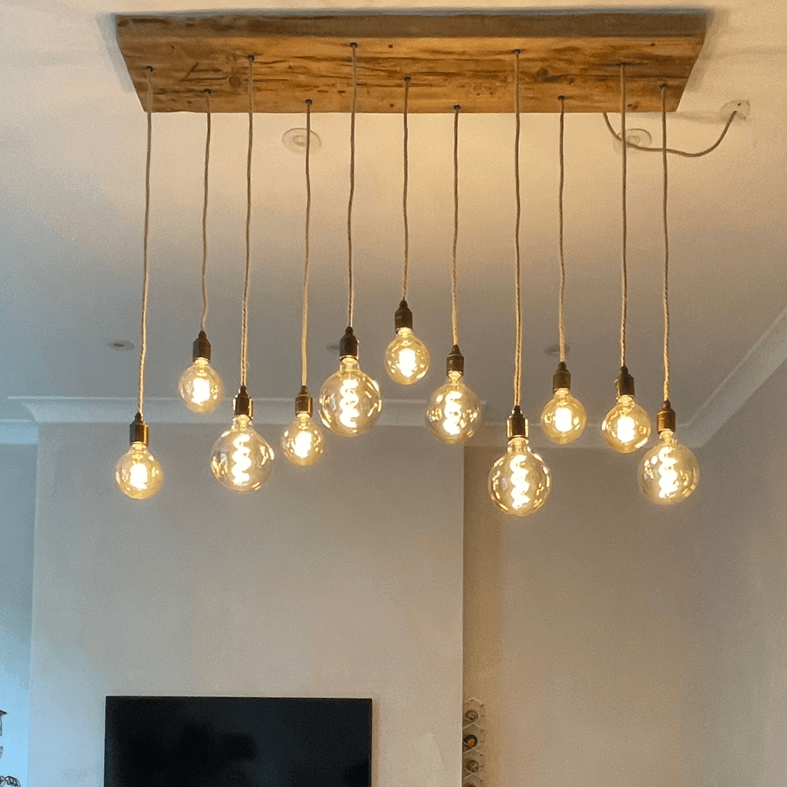 Flush Mount Cluster Pendant Light | Stairwell & Dining Lighting with Long Drops