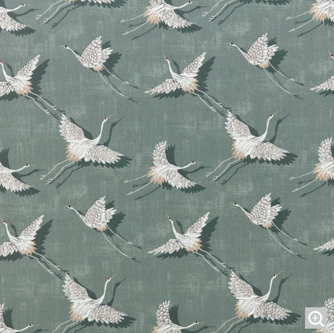 Teal flying birds drum lampshade with white lining ceiling shade fitting sits 3-4cm features white beige cranes pattern
