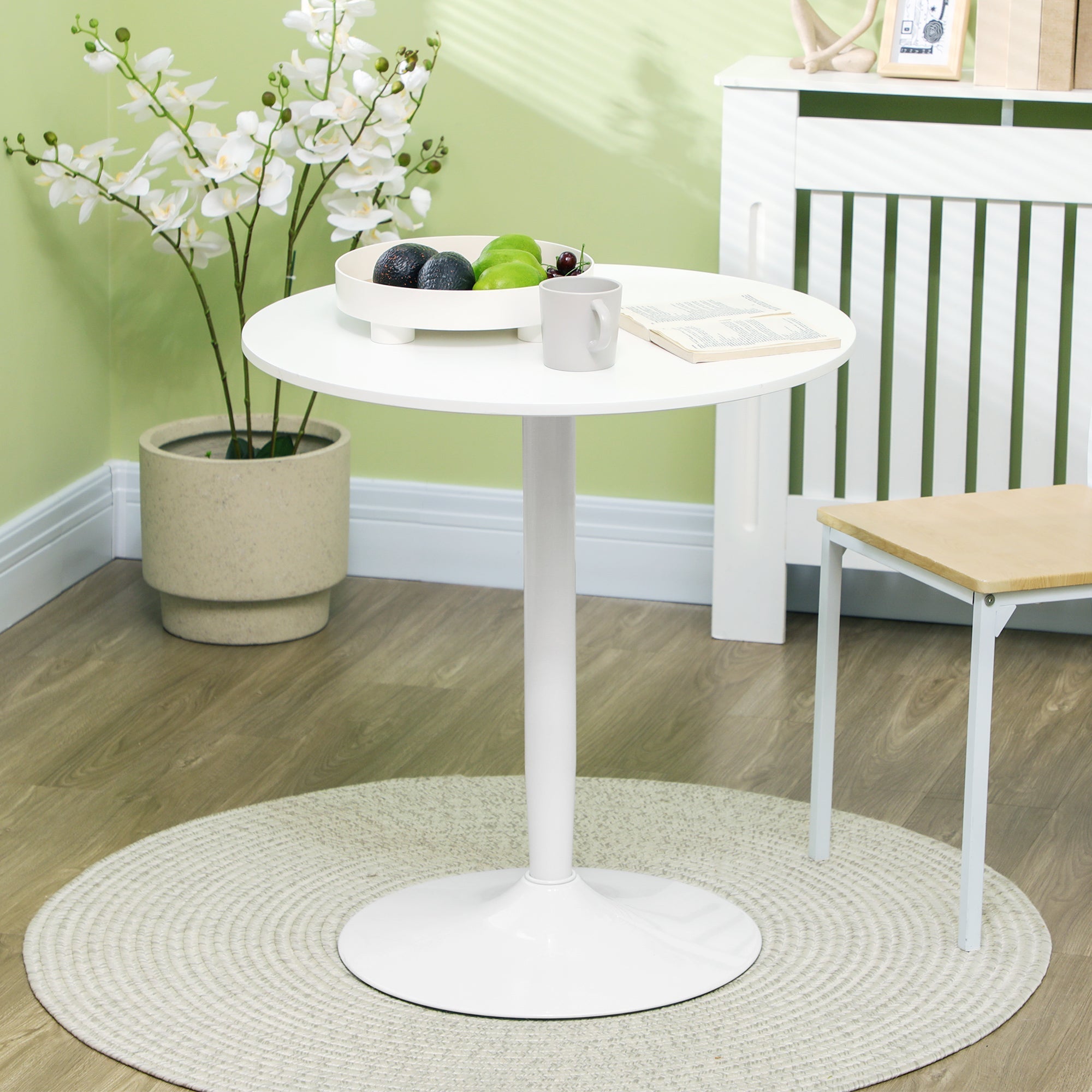 HOMCOM 75H x \'ce\'a670cm Two-Person Minimalistic Dining Table - White
