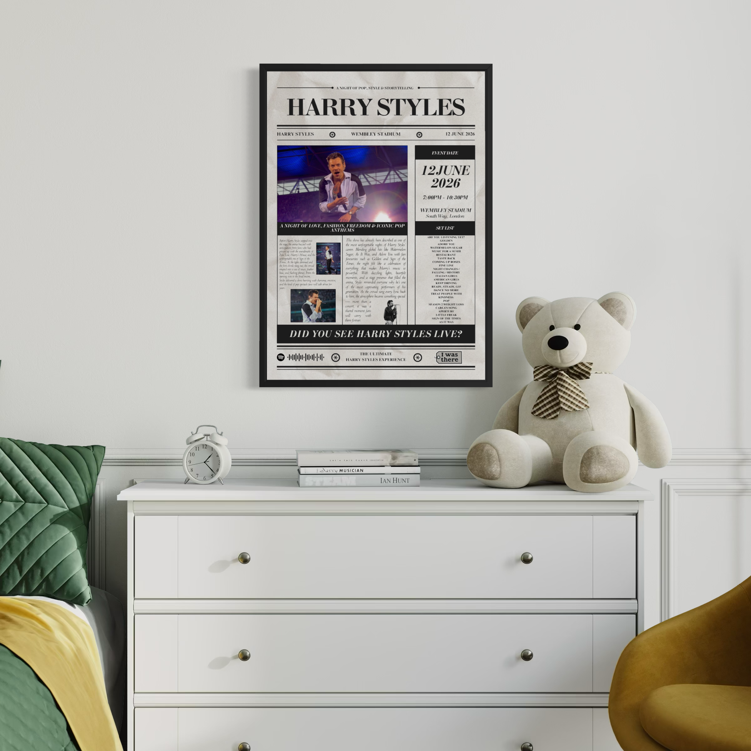 Harry Styles - Personalised Newspaper Style Concert Poster