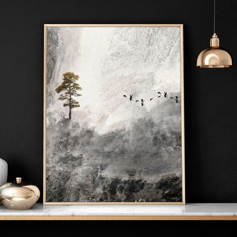 Framed landscape print for home office decor | set of 3 wall art