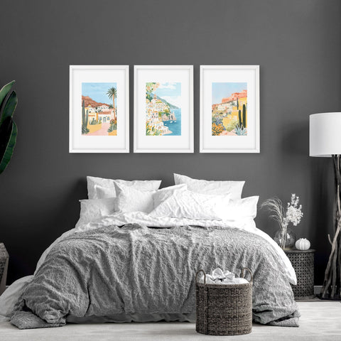 Framed Posters | Set of 3 Beach Decor Wall art Prints