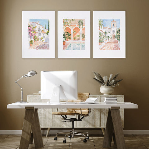Framed Printed Artwork | Set of 3 Beach Decor Wall art Prints