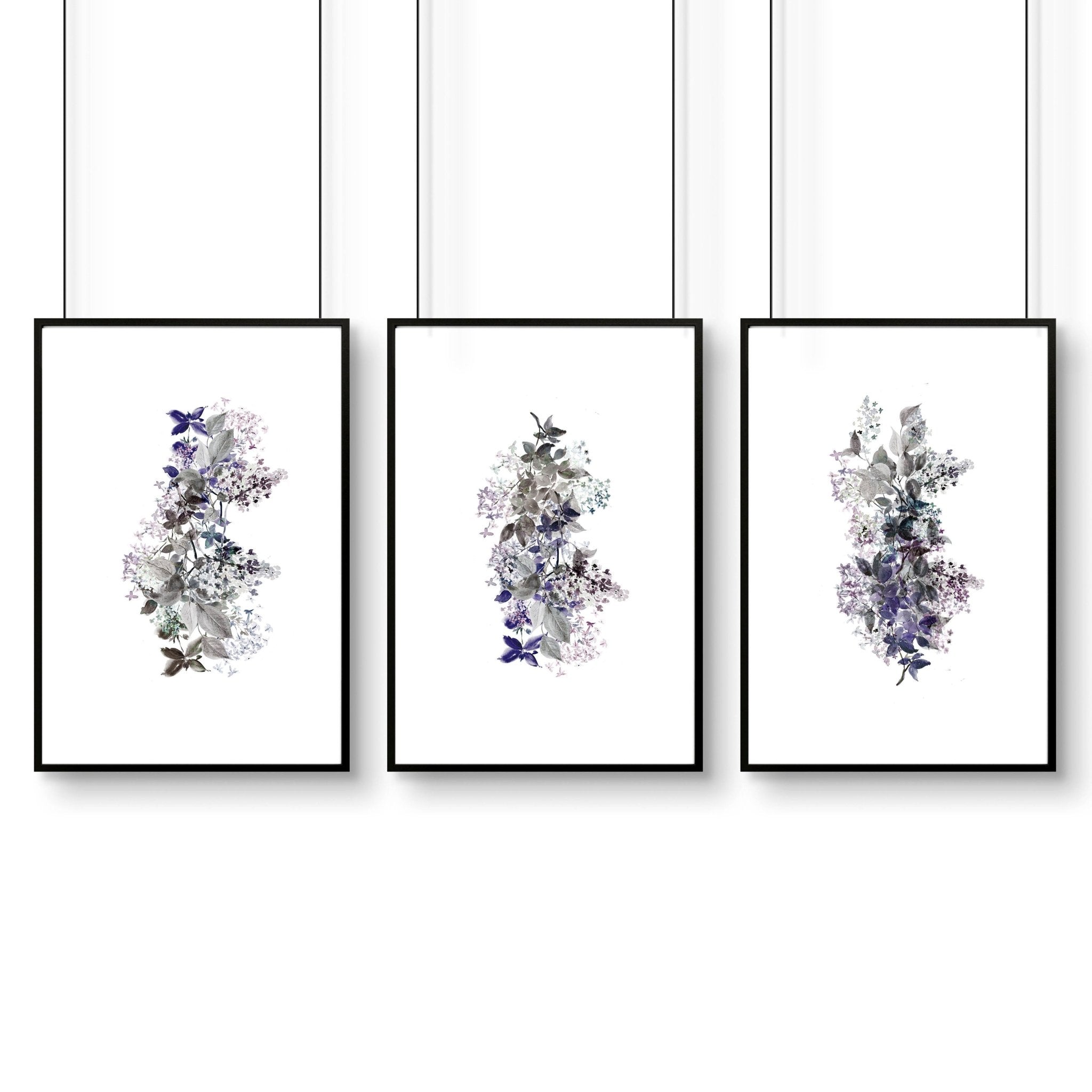Framed prints bathroom | set of 3 Shabby Chic wall prints